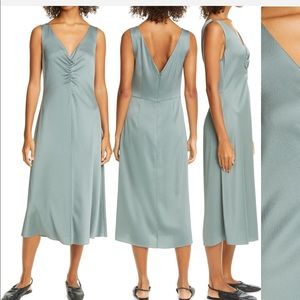 Vince Ruched Double V-neck Dress